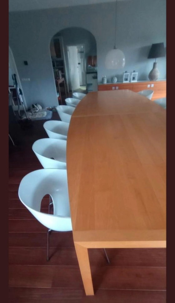 Image 1 of Very large maple design dining conference table solid 425 cm.
