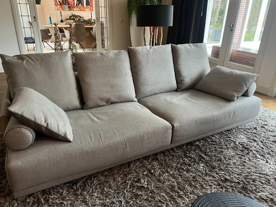 Image 1 of Giorgetti 3,5-Sitzer-Sofa und Zweisitzer-Sofa in Kombination aus Leder und Stoff