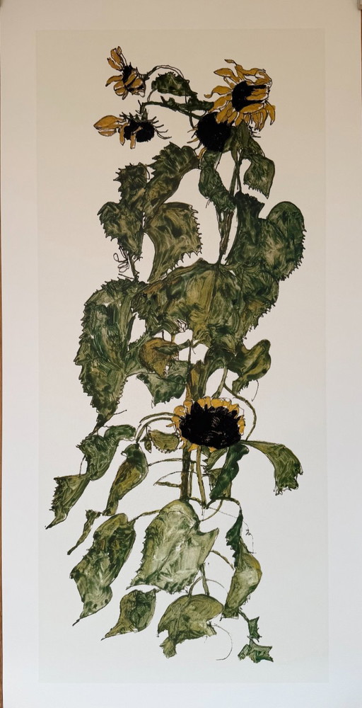 Egon Schiele (1890-1918), Zonnebloemen, 1917, Gedrukt in Italië