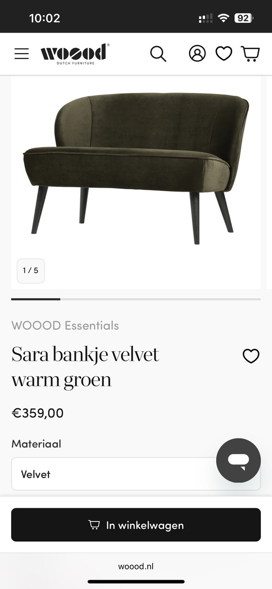 Image 1 of Velours de banque antraciet WOOOD 