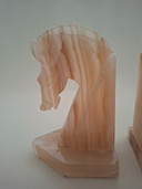 Set of antique onyx bookends – Horse heads