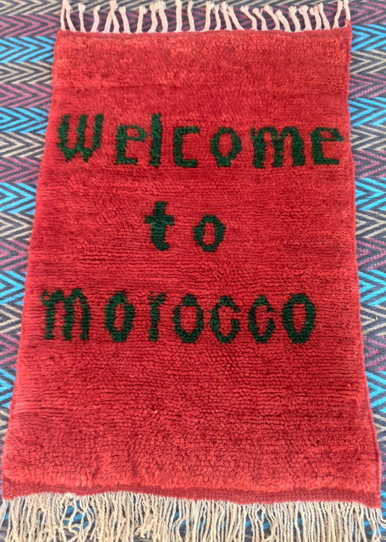 Image 1 of Welcome to Morocco – Red handcrafted Moroccan rug