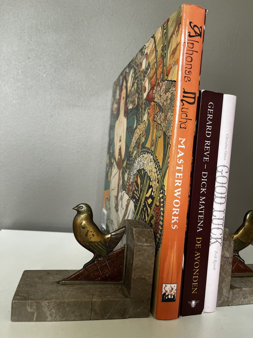 Art Deco Boekensteunen – decoratieve objecten, Bronze, Marble (photo 2 of 8)