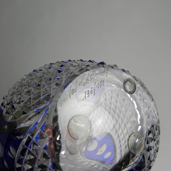 Image 1 of VSL Val Saint Lambert vase by Xavier Crespo, signed number 136-180