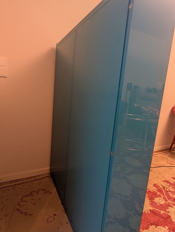 Cassina/ Simon "Bramante 2" Tall Cabinet by Kazuhide Takaha, High Boards, Metal, Wood, Blue (photo 5 of 6)