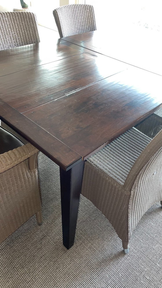 Image 1 of Table de salle à manger en merisier + 6 chaises de style campagnard Vincent Sheppard