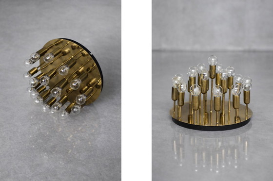 Image 1 of Vintage Atomic Mid-Century German Modern Brass Ceiling Lamp or Wall Sconce for 19 Bulbs from Cosack Leuchten, 1960s