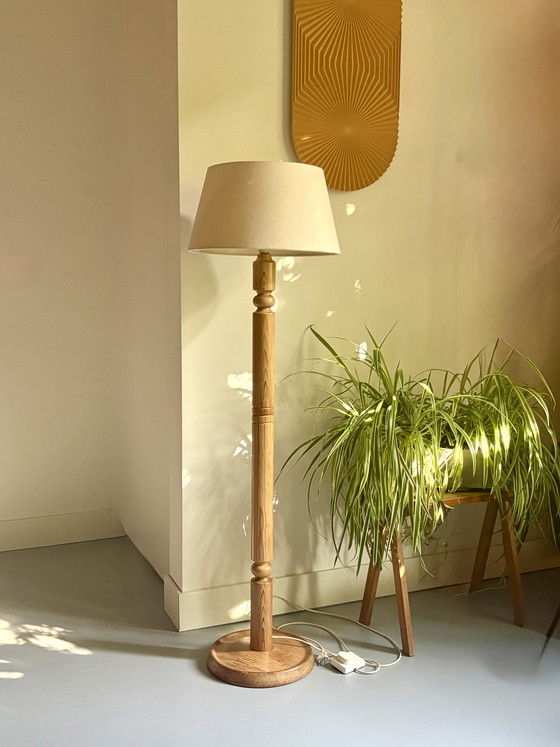 Image 1 of Rare pine floor lamp by Solbackens Svarveri (70s)