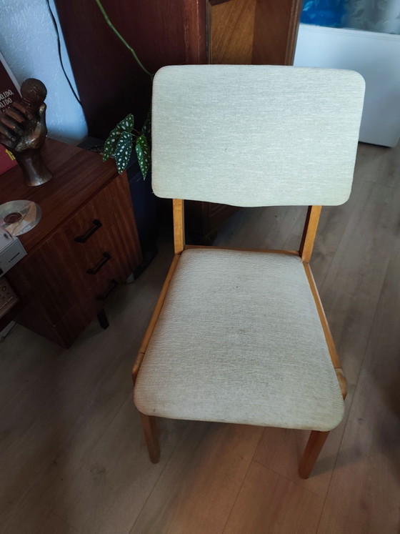 Beautiful Vintage Danish Dining chairs, Mid-Century Modern 1960s (2 pcs), Textile, Wood, Brown (photo 3 of 5)
