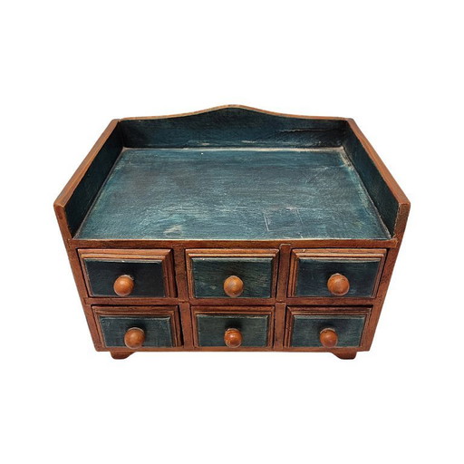Wooden jewelry miniature chest of drawers, 2nd half 20th century