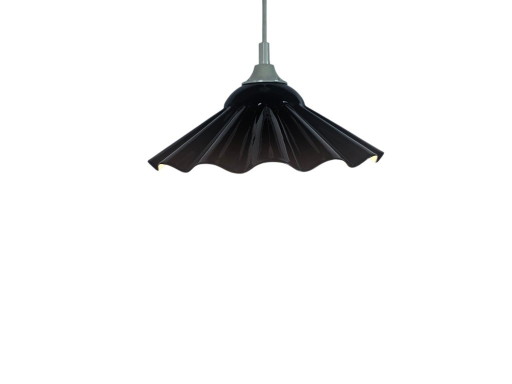 Vrieland Design - Enamel - Metal - Scalloped Edge - Red/Brown - 70s – hanglampen, Plastic (photo 2 of 9)