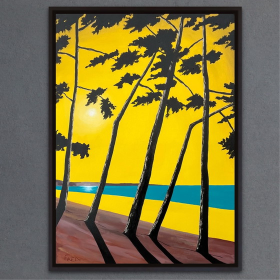 Image 1 of Acrylic and ink on canvas. 70x50cm