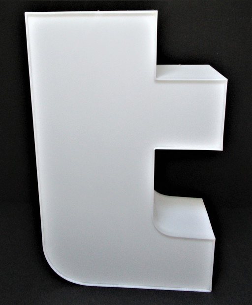 Lamp Sign "T" Plexiglas 80's