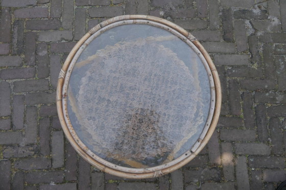 Image 1 of prachtige antieke Franse lounge ligstoel, gemaakt van rotan en bamboe