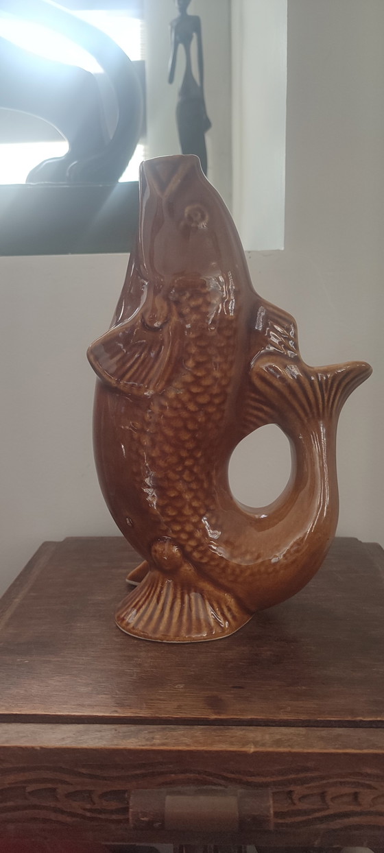 Image 1 of Service "Poisson" Céramique Ambrée Vintage époque URSS