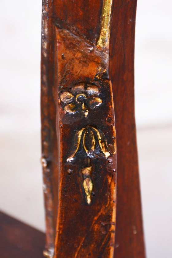 Restored Empire Sofa, Walnut, Spruce, Revived Polish, Austria, 1810s – Textile, Wood (photo 15 of 18)