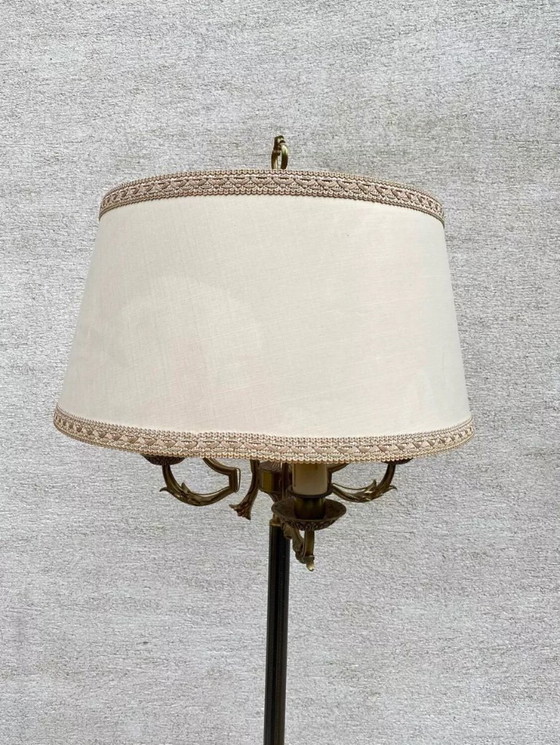Image 1 of Vintage brass 3-light tripod floor lamp