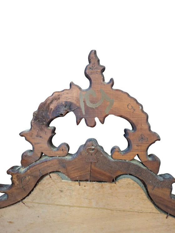 Image 1 of Originaler antiker Spiegel aus dem Jahr 1870 aus massivem Walnussholz im Rokoko-Stil