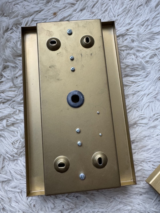 Image 1 of Applique Grossmann in ottone e vetro, anni '80