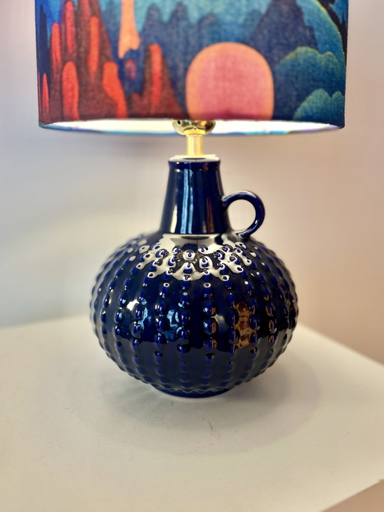 Image 1 of Lampada d'accento in stile Space Age realizzata con un raro vaso in ceramica della Germania Ovest da Jasba