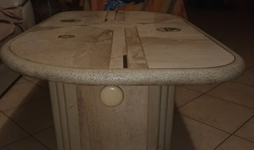 Rare Renato Zevi for FEDAM Coffee Table – 1970s Hollywood Regency – Adjustable Height