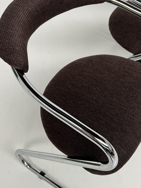 Image 1 of Set van 4 vintage buisframe eetkamerstoelen 