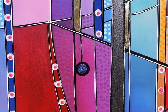 Image 1 of Kubisme A1362 - Abstract schilderij XXL