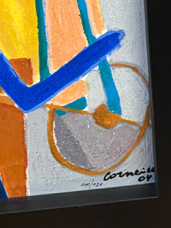 Image 1 of Firmado; Guillaume Corneille Terragrafía sobre lienzo La Orquesta de Jazz Cobra