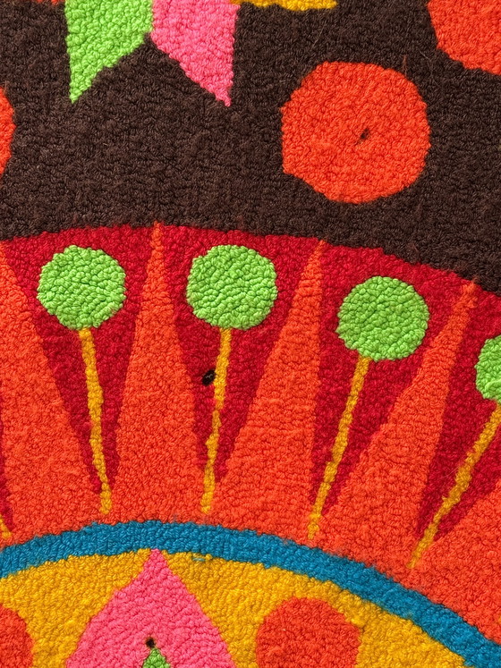 Image 1 of Arazzo da parete vintage anni '70 firmato Luis Montiel – Design floreale flower power anni '70