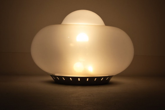 Image 1 of Opaline Murano glass mushroom table lamp, Italy 1970s