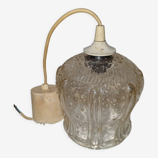 Suspension Vintage En Verre De 1970
