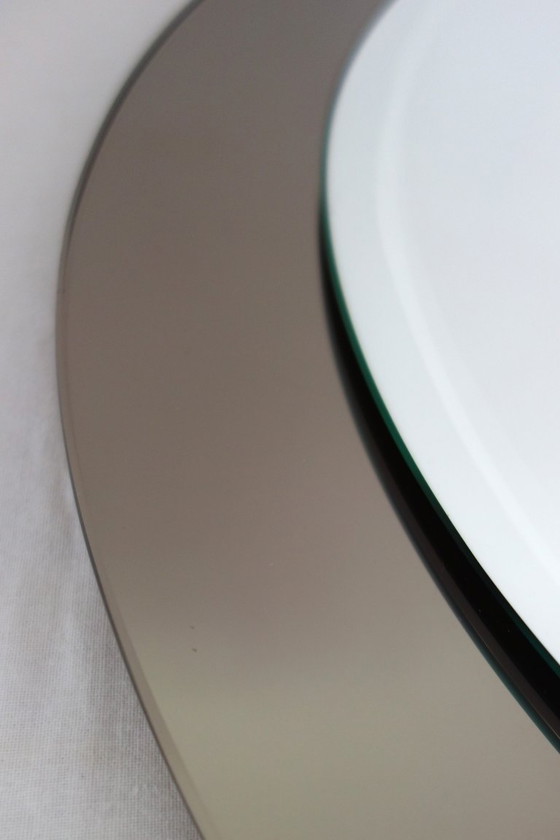 Image 1 of Ovale afgeschuinde spiegel van Lupi Cristal Luxor, Italië, 1970