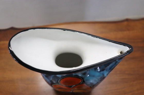 Image 1 of Vaas van keramiek met meisjesgezicht-decoratie, Italië 1960