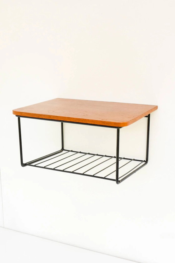 Vintage Zwevend Wandrek, Teak String Rack Jaren 60 Design – Scandinavian (photo 15 of 15)