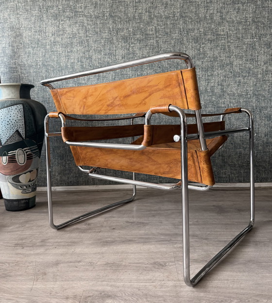 Image 1 of Chaise Wassily vintage, design de Marcel Breuer, produite par Fasem