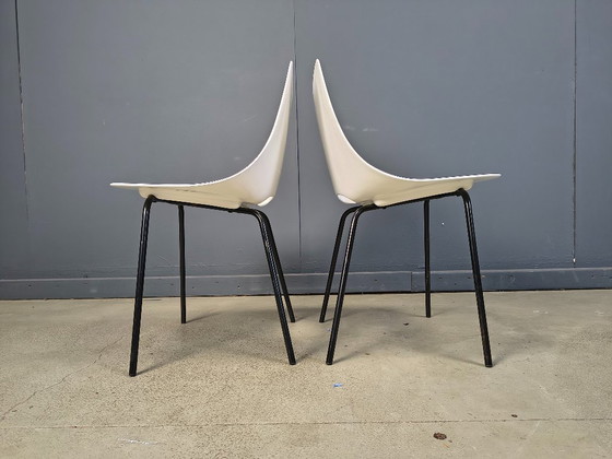 Image 1 of 4x Vintage Tonneau Chairs Design By Pierre Guariche, 1980s