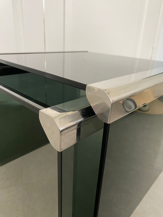 Image 1 of Gallotti & Radice set nesting tables smoke glass vintage