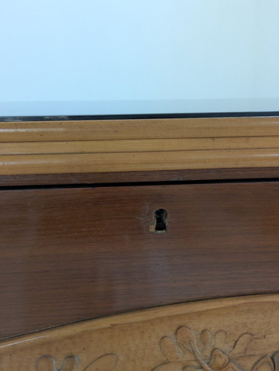 Image 1 of Dassi - Vittorio Dassi - Table d'appoint - Cristal, Bois, Laiton - Intérieur miroir
