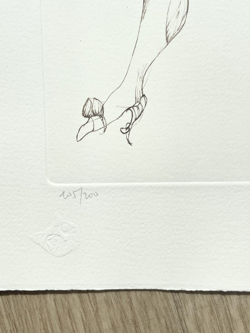 Leonor Fini, rare lithographie sur papier Arches, vers 1980