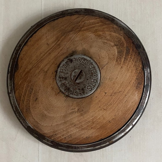 Image 1 of Vintage wooden and metal athletic discus throw