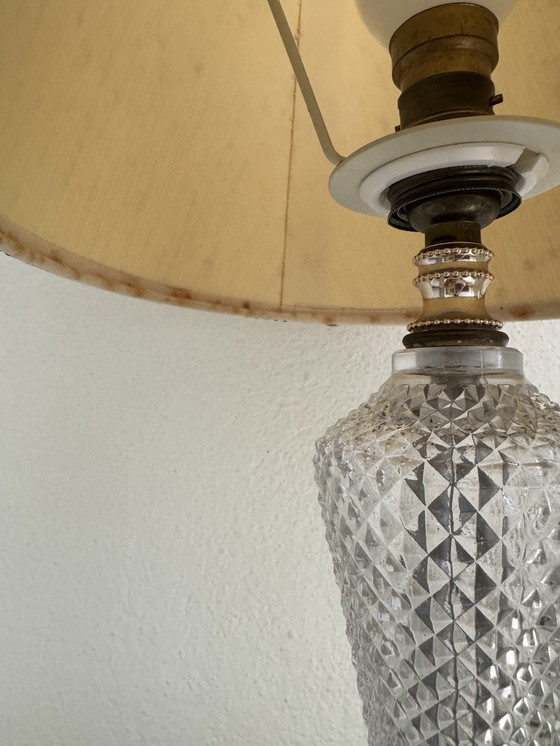 Image 1 of Glass and brass lamp from the 60s