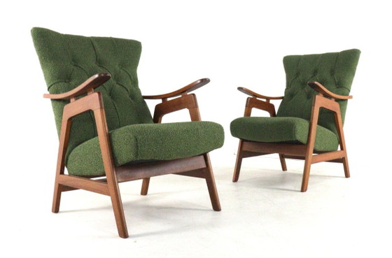 Poltrona vintage appena rivestita restaurata, Poltrone, Legno, Marrone (foto 17 di 18)