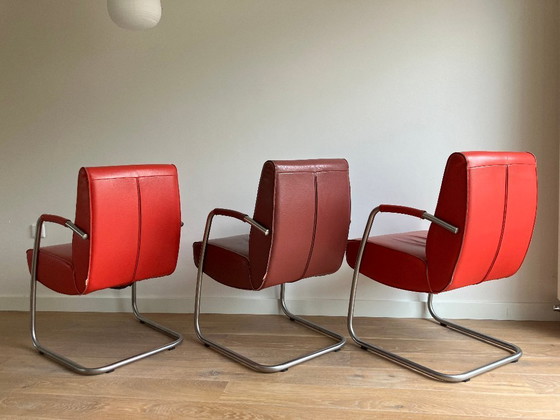 Image 1 of 6 chaises de salle à manger en cuir Jess Design, modèle Hunk