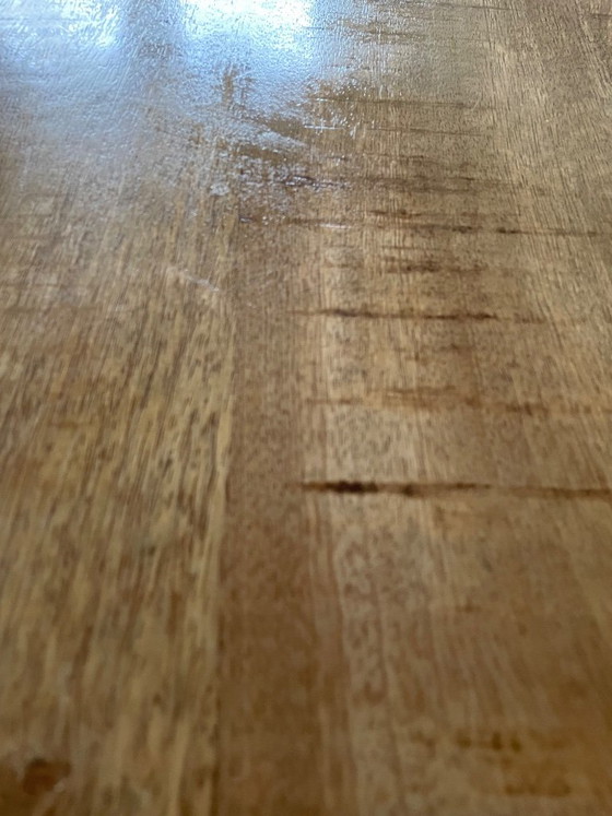Oval dining table of wood and black metal, Brown, Modern (photo 5 of 6)
