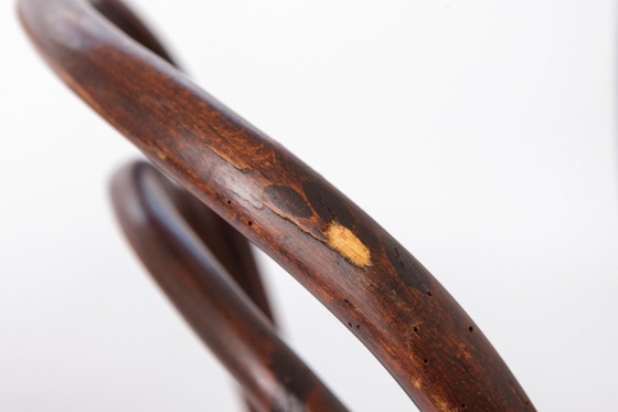 Ensemble de 6 chaises de salle à manger autrichiennes vintage en bois courbé, assises en hêtre foncé et (photo 9 of 11)