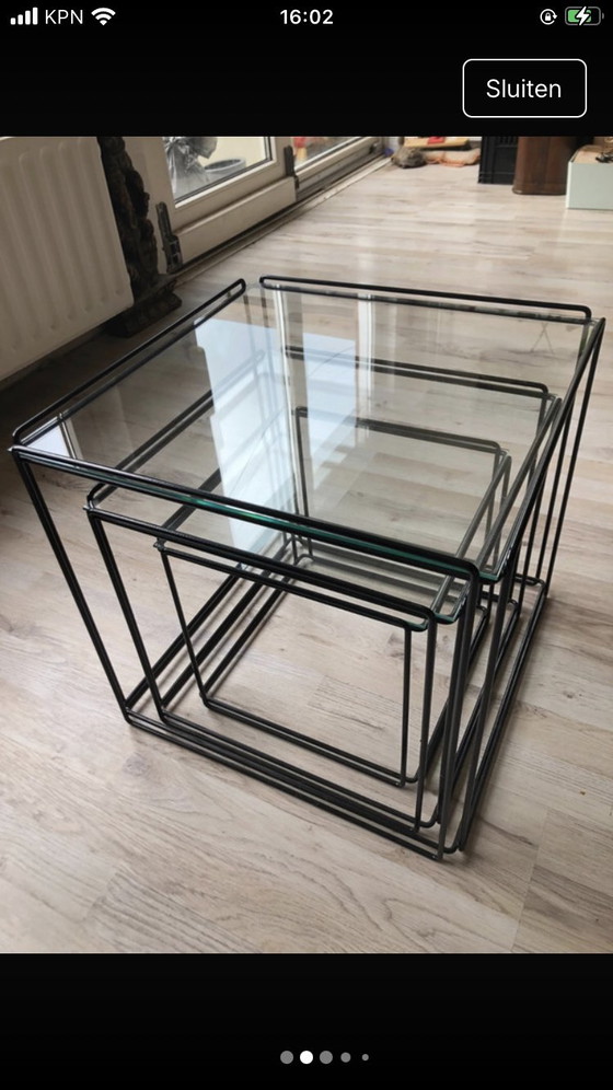 Image 1 of Dreiteiliges Set Isocele-Beistelltische von Max Sauze für Arrow – 1970er Jahre