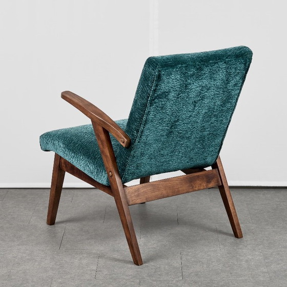 Poltrona iconica di Mieczysław Puchała, anni '60, Polonia, Poltrone, Legno, Tessile, Verde, Scandinavian (foto 5 di 13)