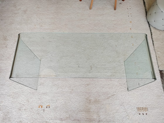 Image 1 of Glass design side table, console in Fiam style