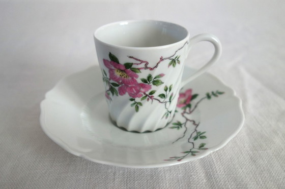 Image 1 of 8 vintage Haviland Limoges Eglantine pattern coffee cups