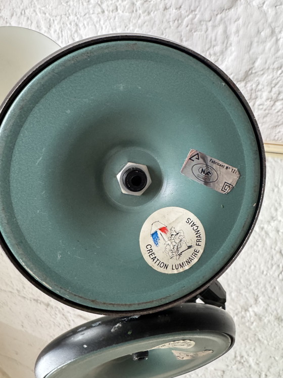 Image 1 of Grüne Aluminor Gelenk-Schreibtischlampe aus den 70er Jahren